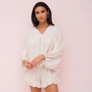 Pitusa Contrast Ruffle Top and Shorts Set NWT